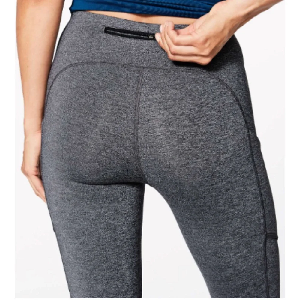 🔥Lululemon Speed Up Crop (21") Leggings Heathered Black Size 8 Full-on - Picture 10 of 12